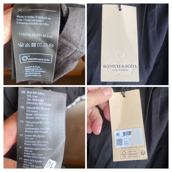 Scotch & Soda NWT Long Sleeve, Button Down Embroidered Cotton Linen Blend Dress - Picture 15 of 17